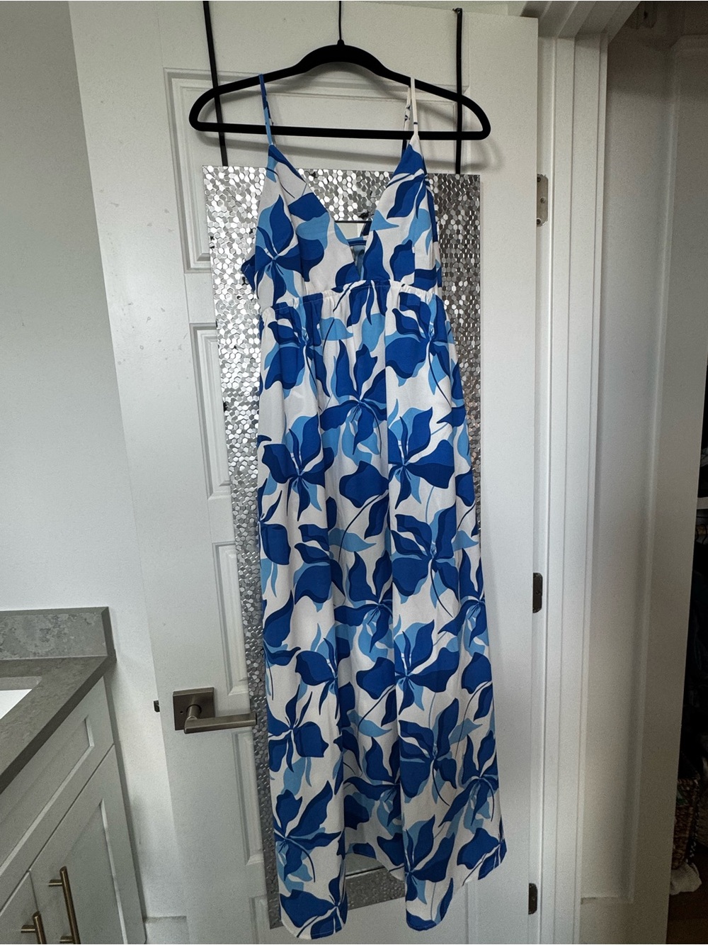 Anew day White and Blue Floral Maxi Dress